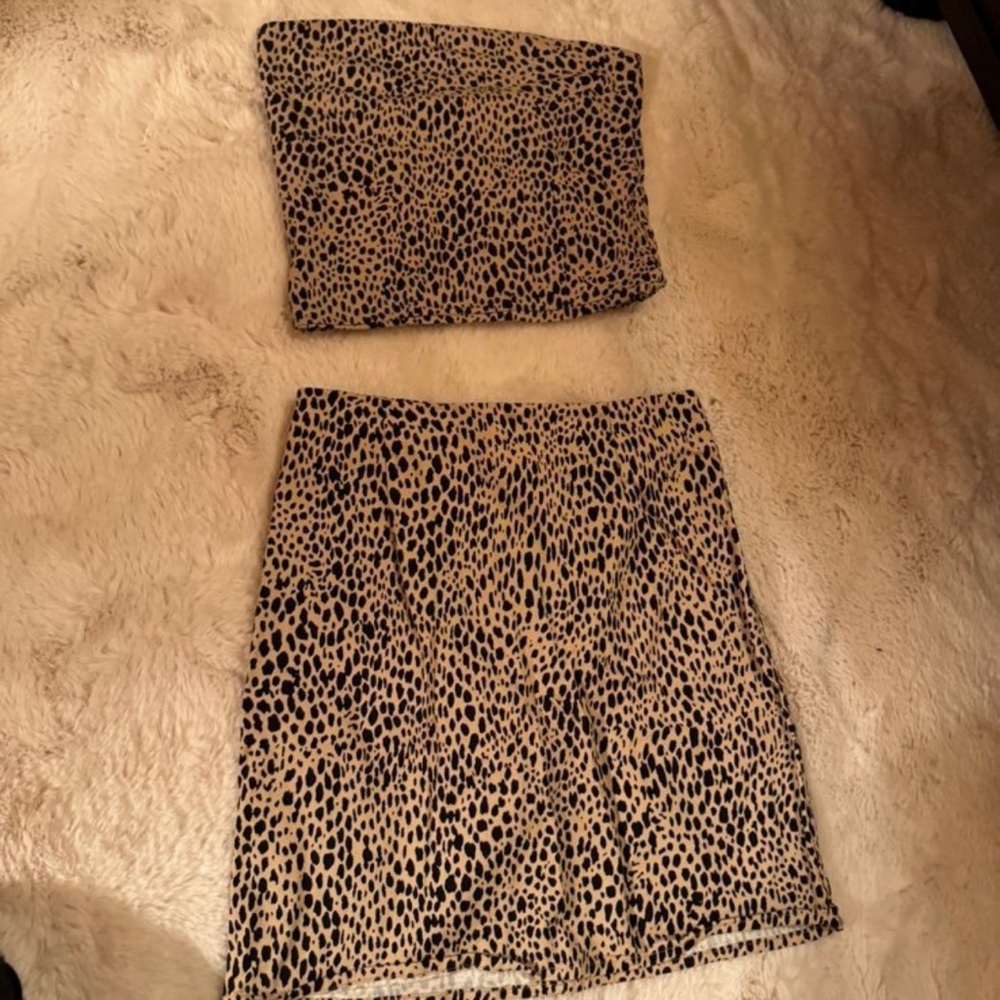 Brandy Melville - Y2K Cheetah Skirt and tube top set